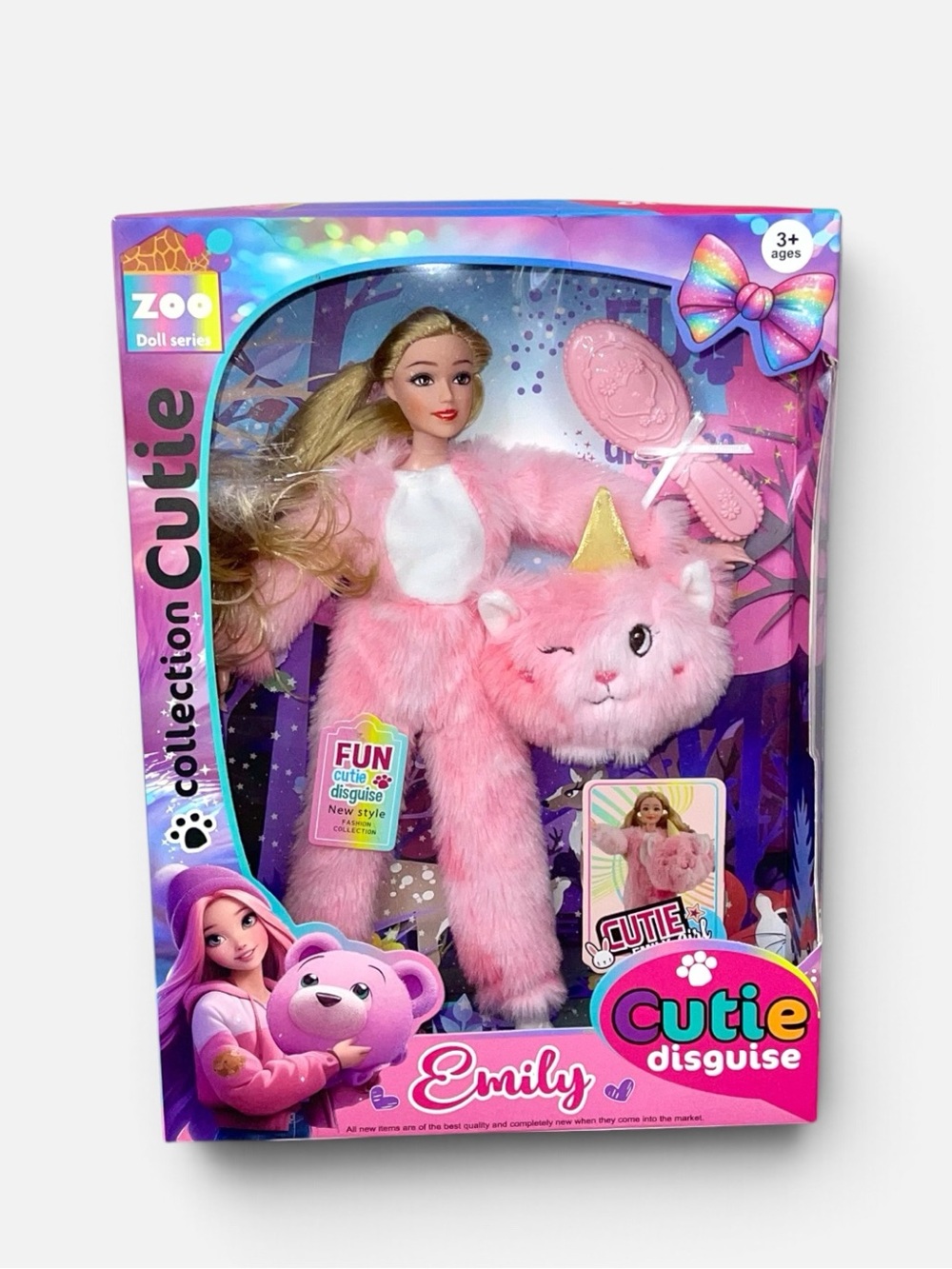 Cutie Disguise Emily Doll with Pink Unicorn Costume